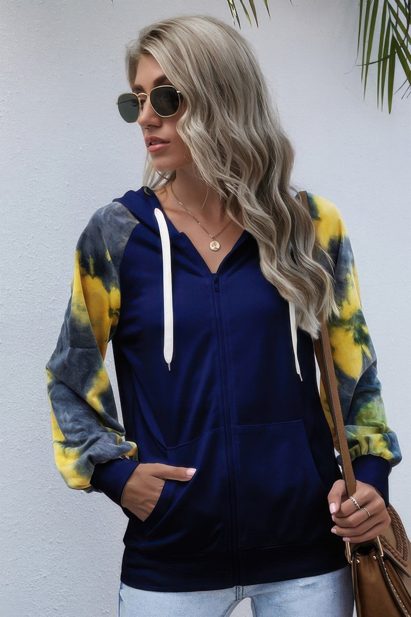 Tie Dye Full Zip Front Open Loose Hoodie - It's a Girly Place