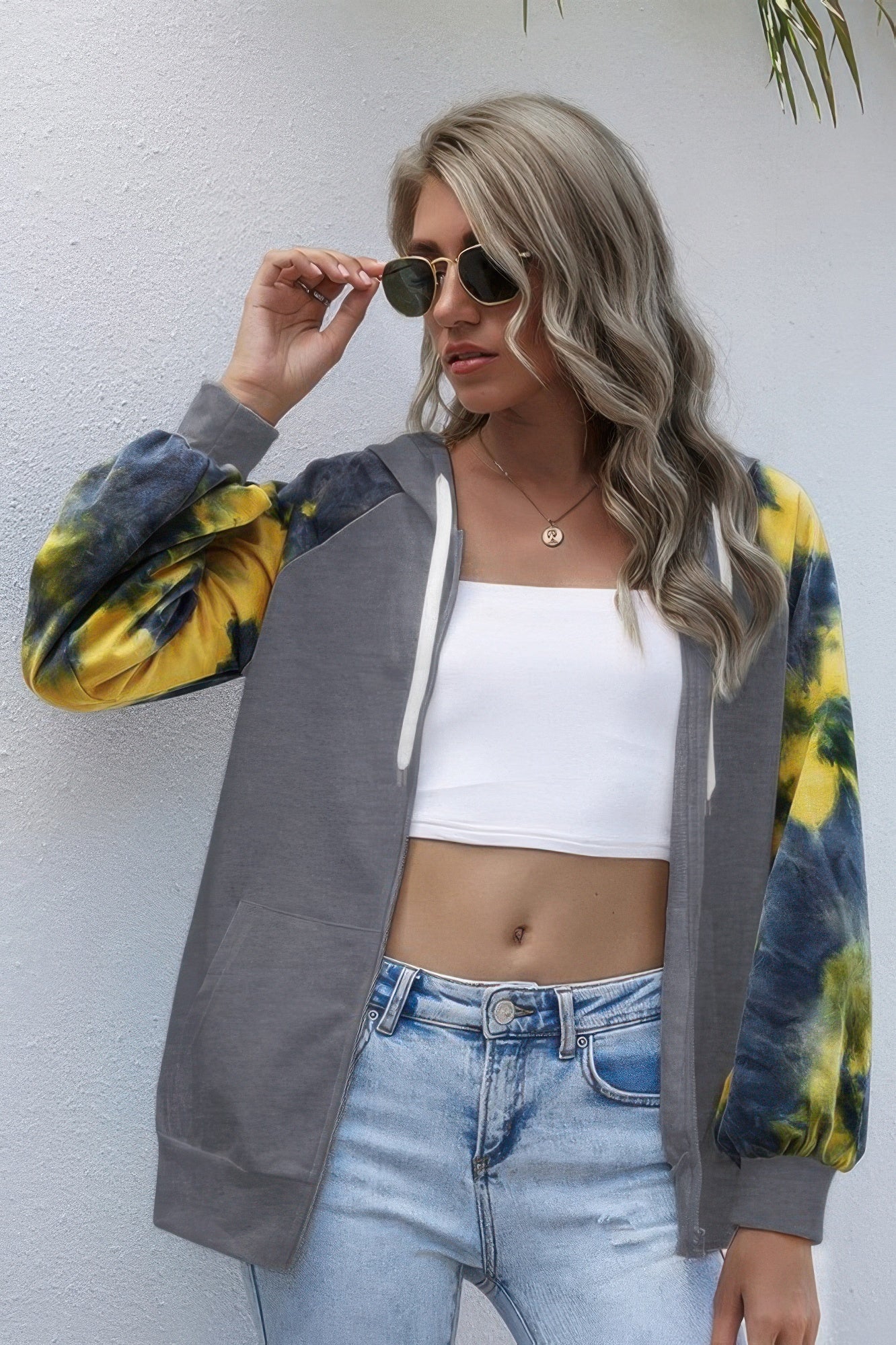 Tie Dye Full Zip Front Open Loose Hoodie - It's a Girly Place