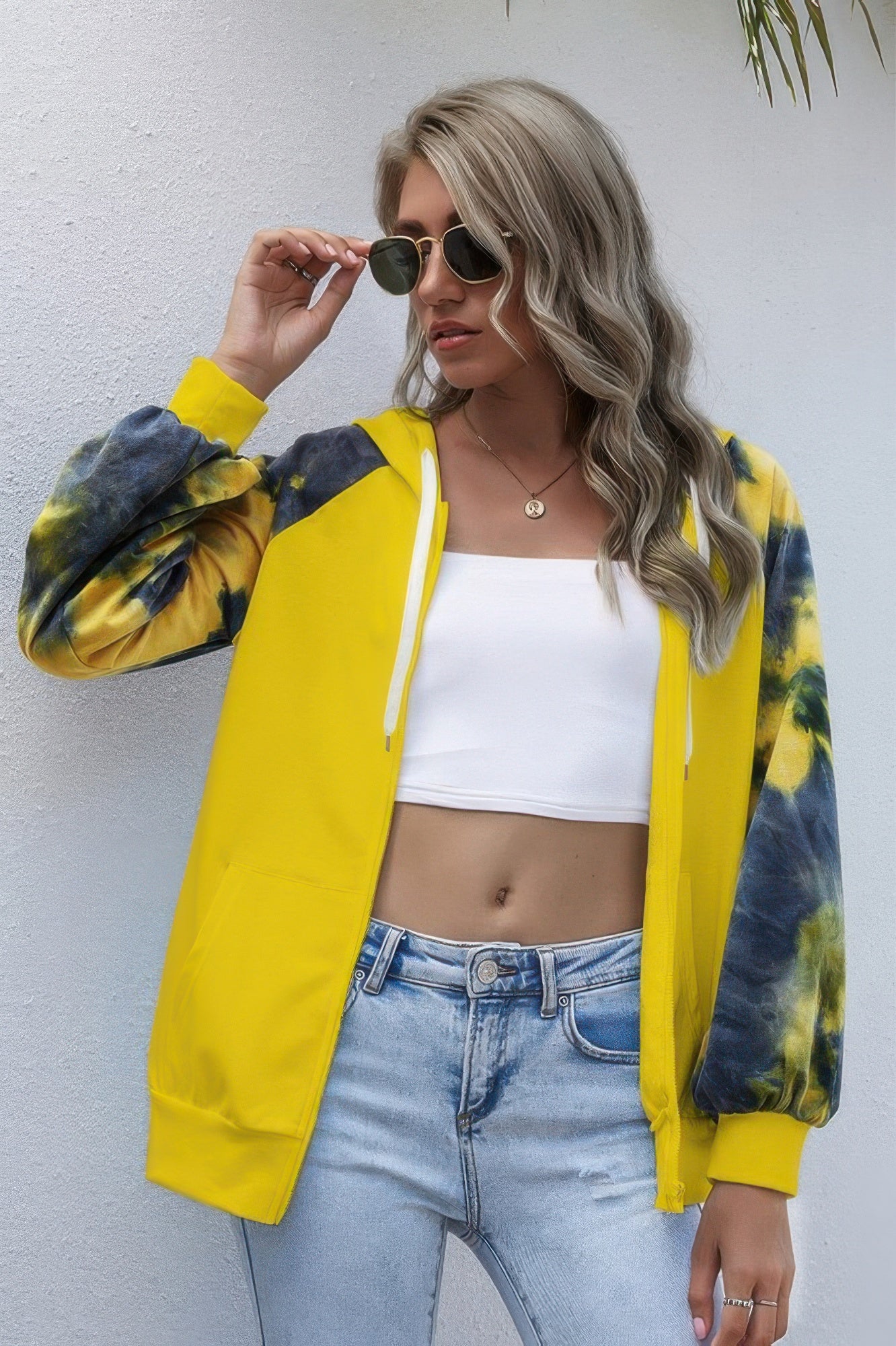 Tie Dye Full Zip Front Open Loose Hoodie - It's a Girly Place