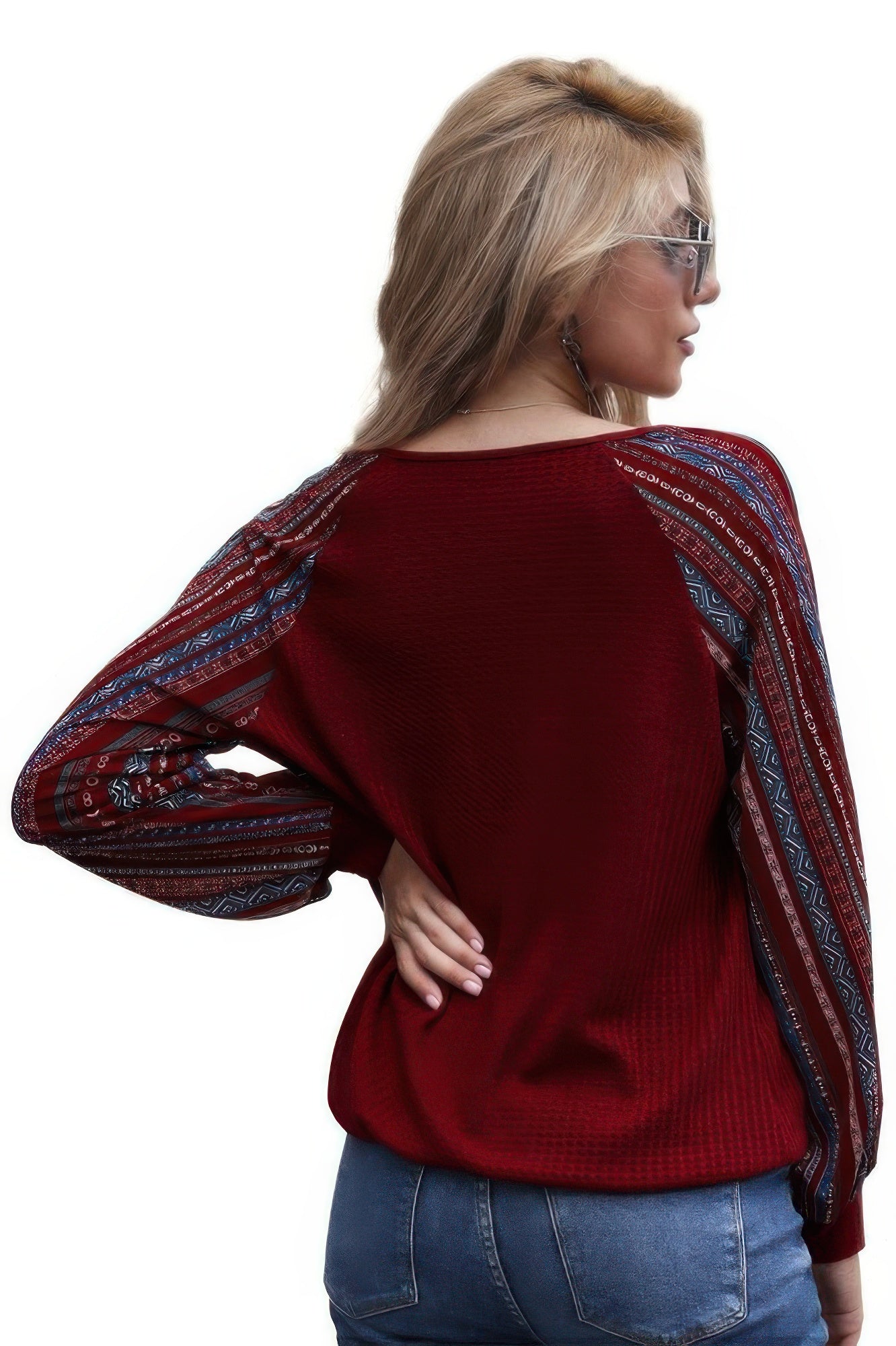 Color Block Deep V Neck Raglan Sleeve Wrap Top - It's a Girly Place