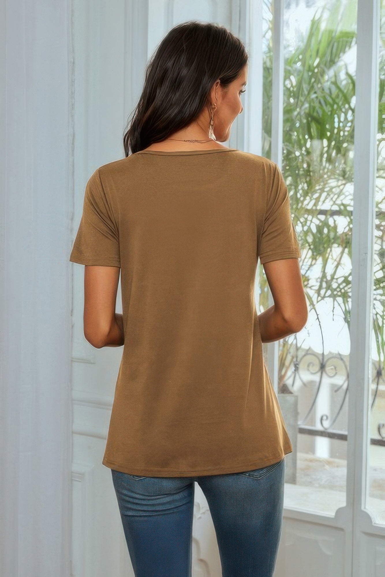 Round Neck Short Sleeve Print Top - It's a Girly Place