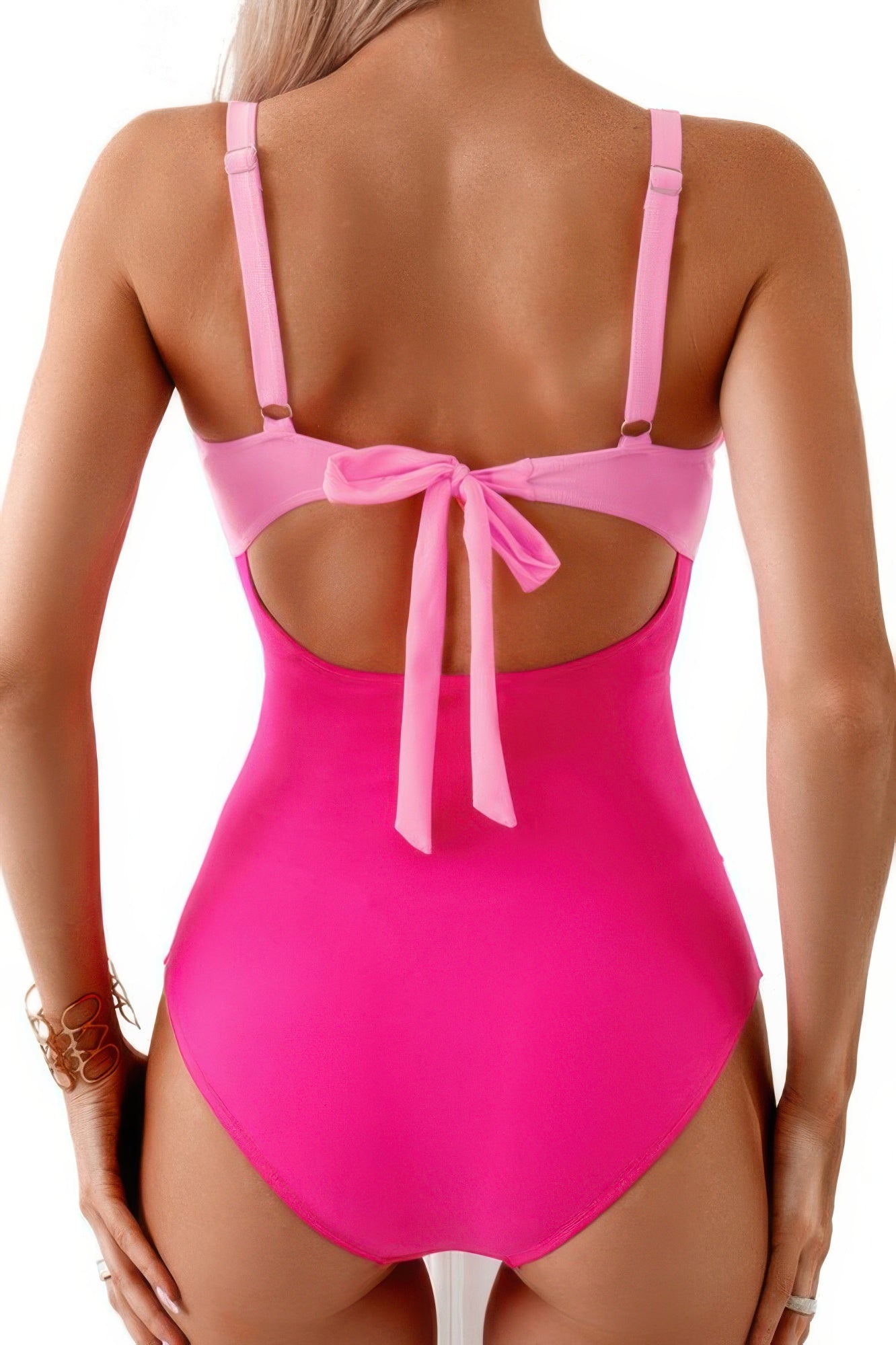 One Piece Cut Out Fit Color Block Swimsuit - It's a Girly Place