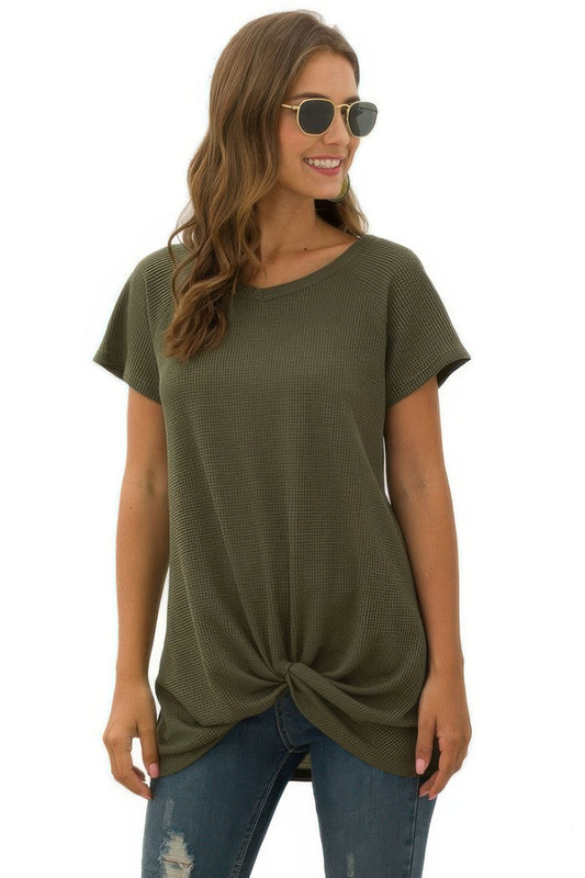 Crew Neck Solid Color Tunic Tops - It's a Girly Place