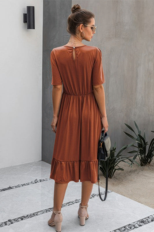 Ruffled Lace Midi Swing Dress - It's a Girly Place