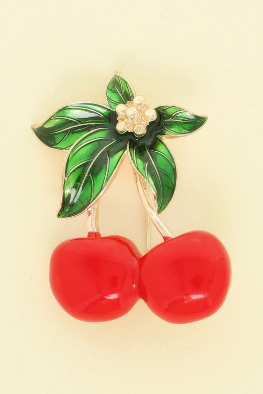 Cherry Resin Brooch Pin - It's a Girly Place