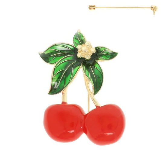 Cherry Resin Brooch Pin - It's a Girly Place