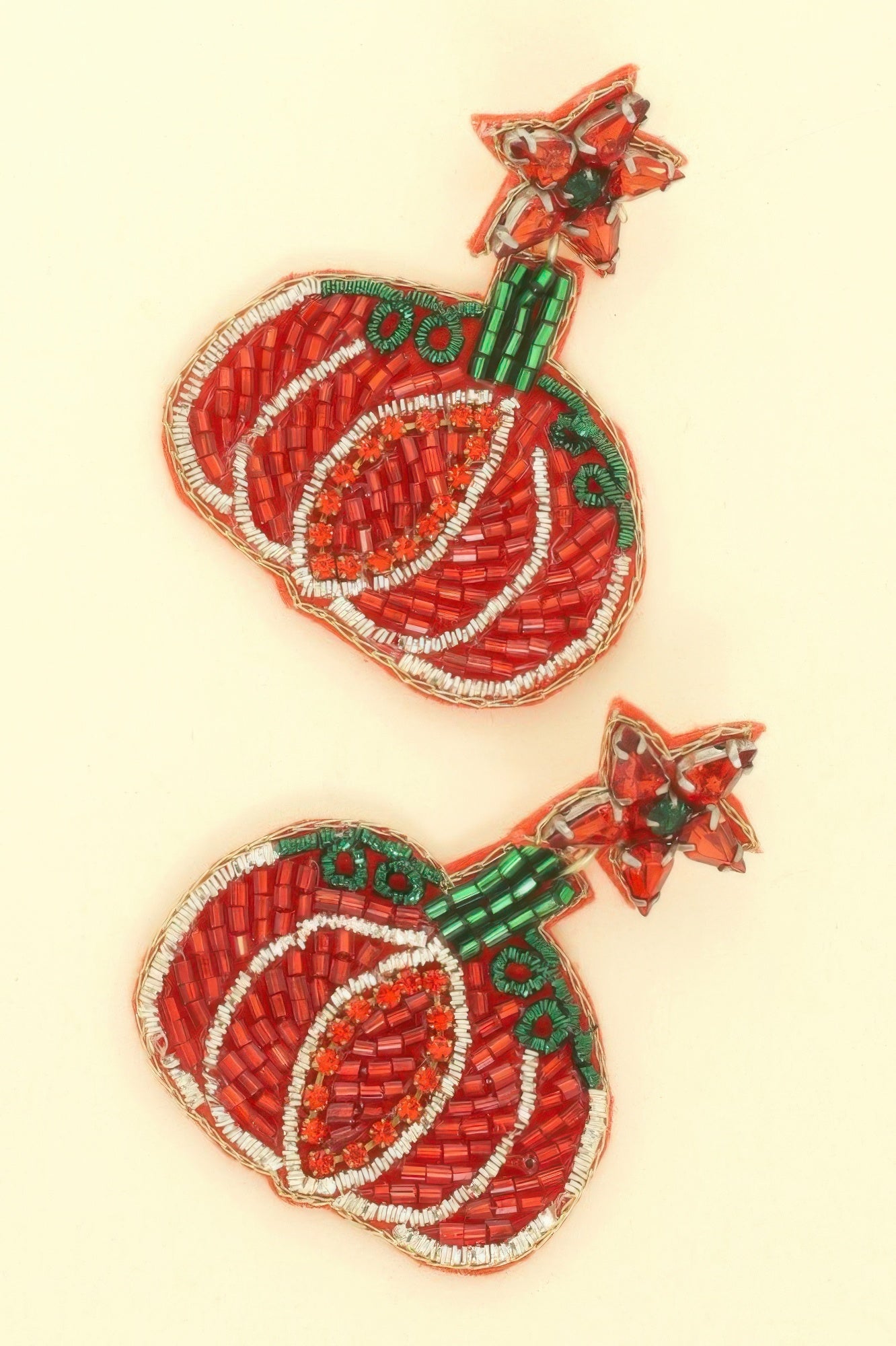 Halloween Pumpkin Seed Beaded Post Earrings - It's a Girly Place
