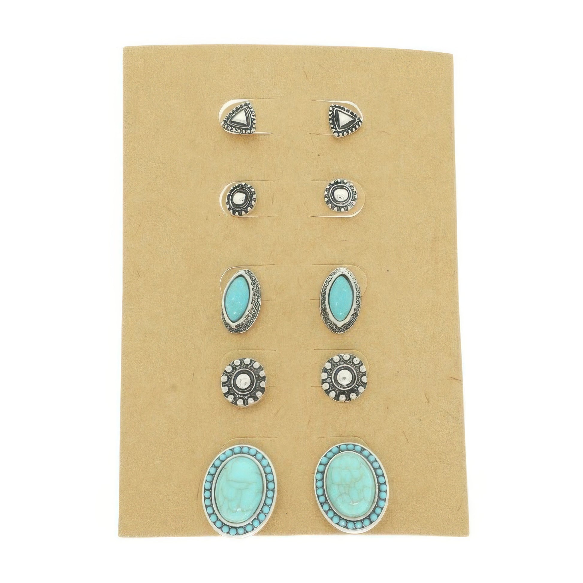 Western Theme Assorted 5 Pair Earring Set - It's a Girly Place