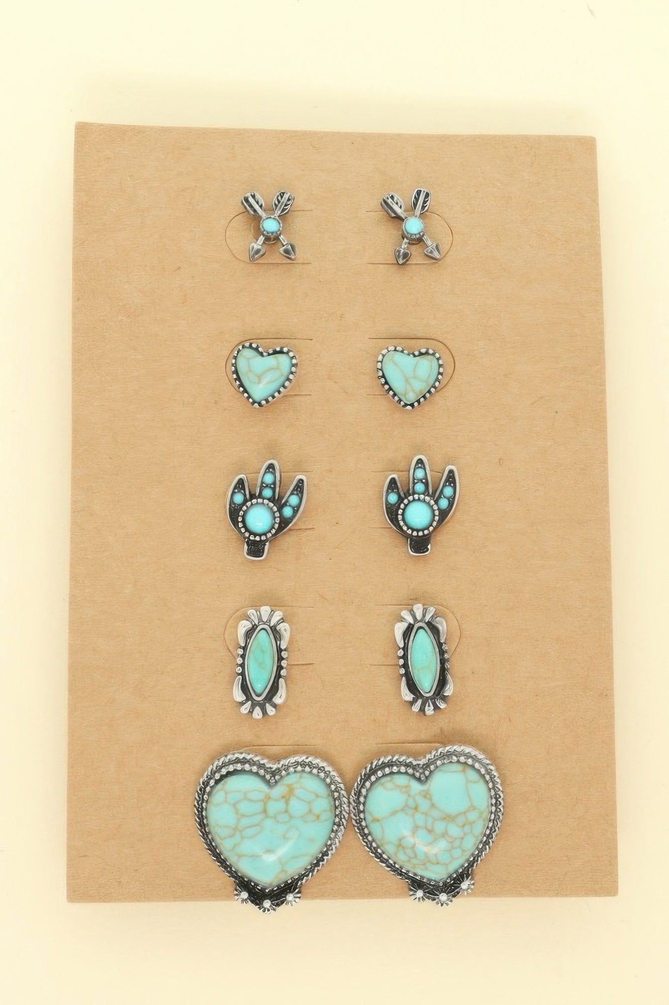 Western Theme 5 Pair Earring Set - It's a Girly Place