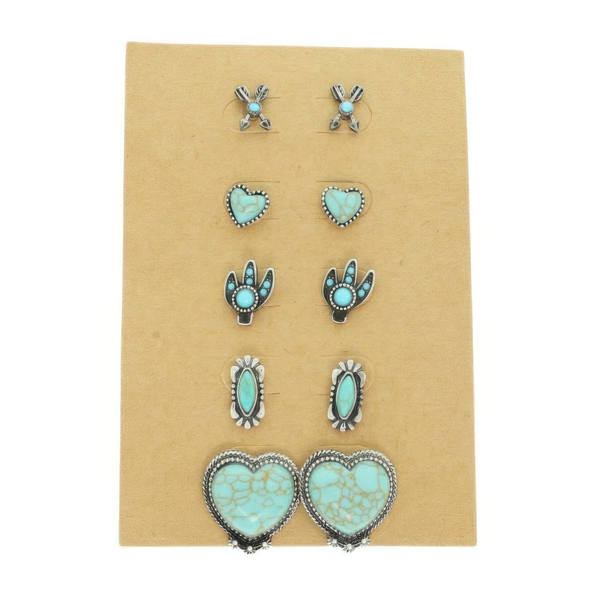 Western Theme 5 Pair Earring Set - It's a Girly Place