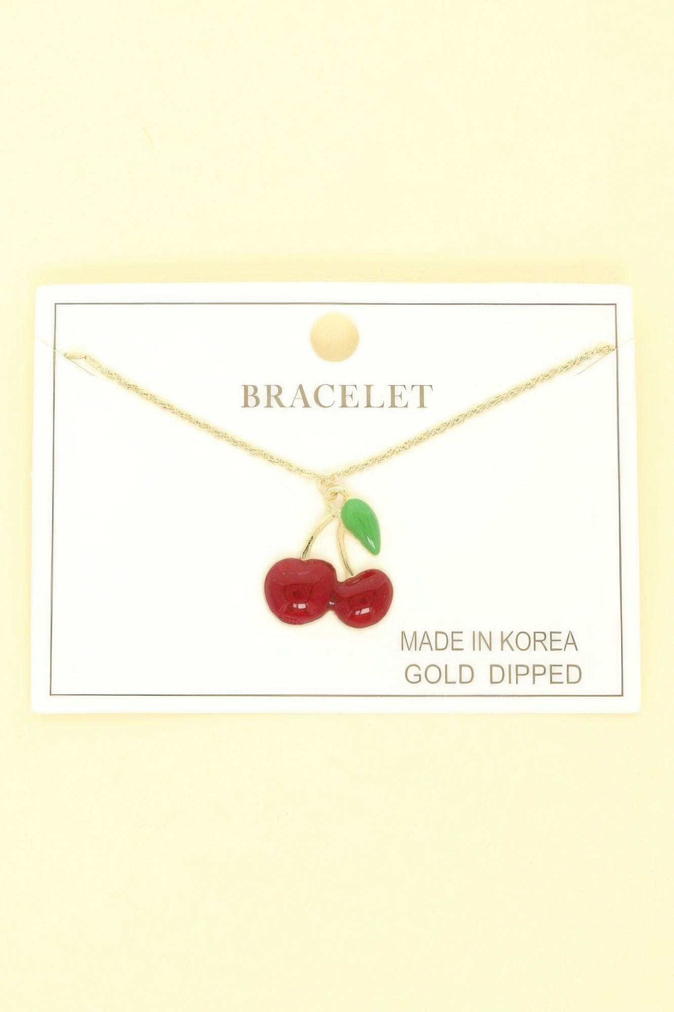 Gold Plated Cherry Charm Bracelet - It's a Girly Place