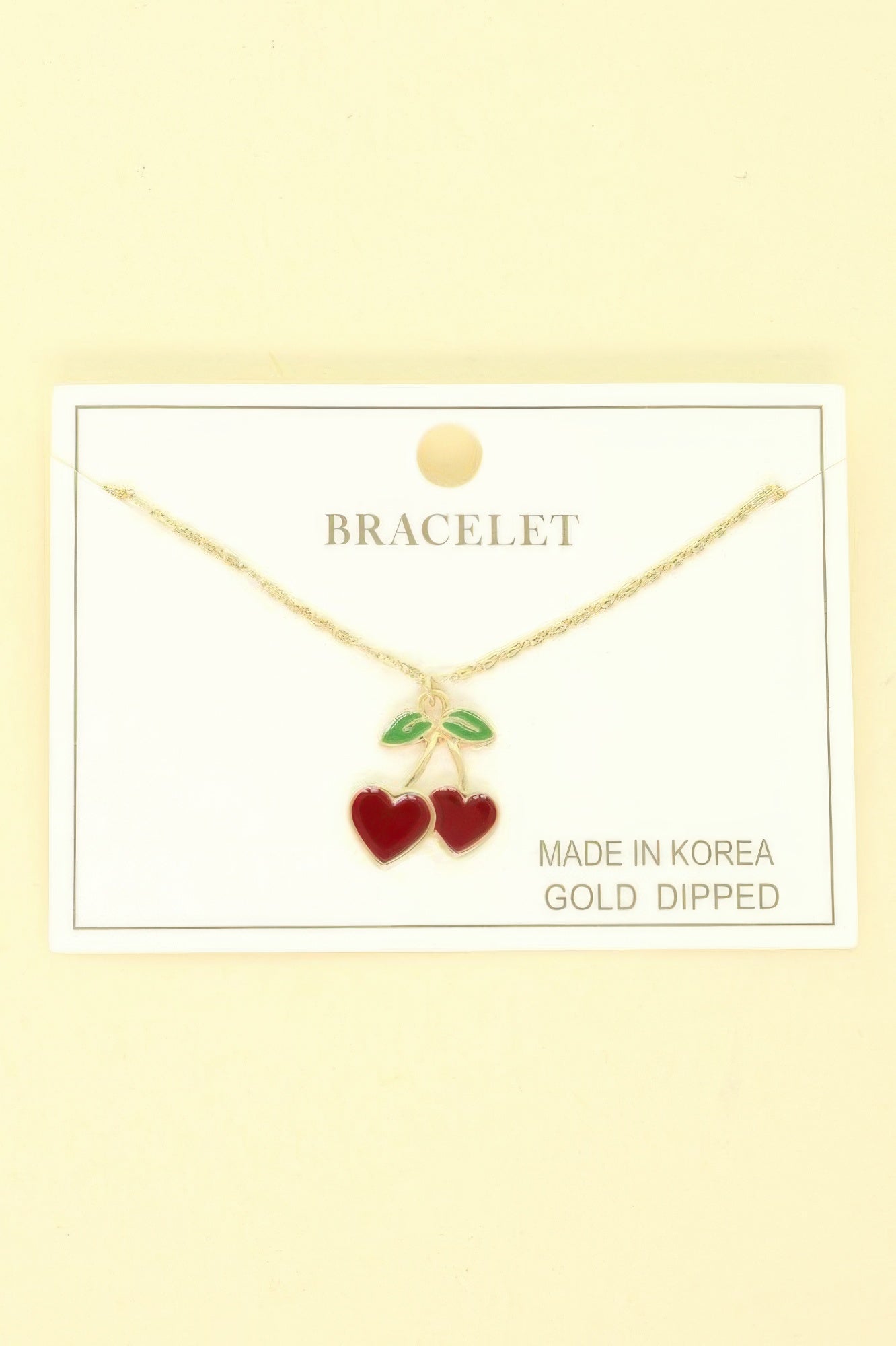 Gold Plated Cherry Hearts Bracelet - It's a Girly Place