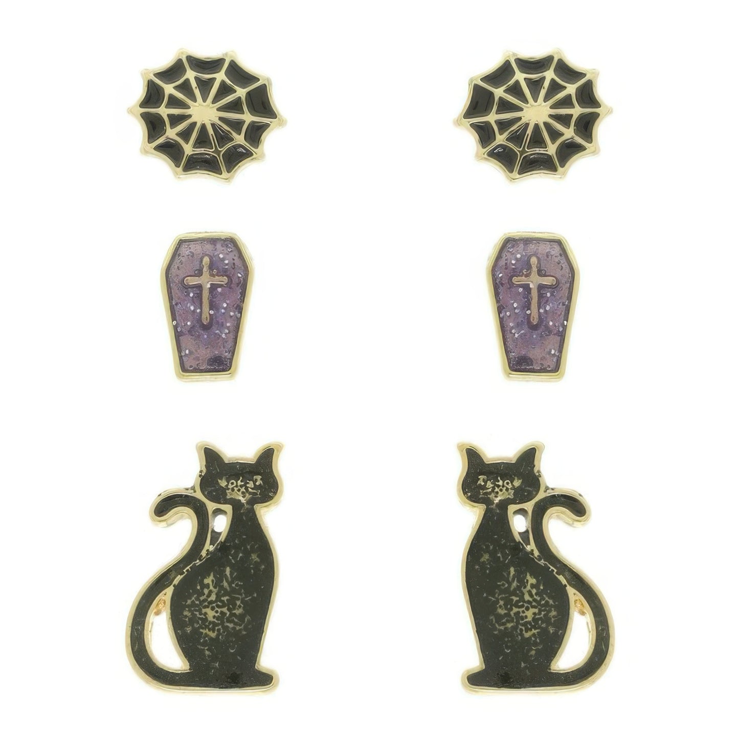 3-pack Halloween Themed Enamel Post Earrings - It's a Girly Place