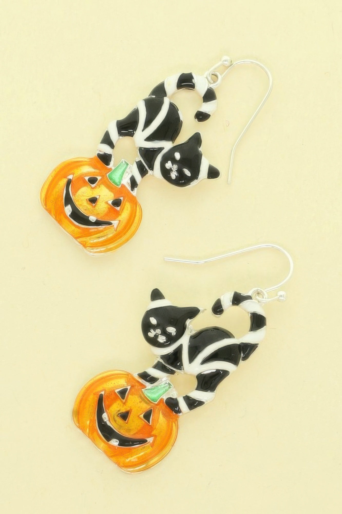 Halloween Black Cat On Pumpkin Earrings - It's a Girly Place