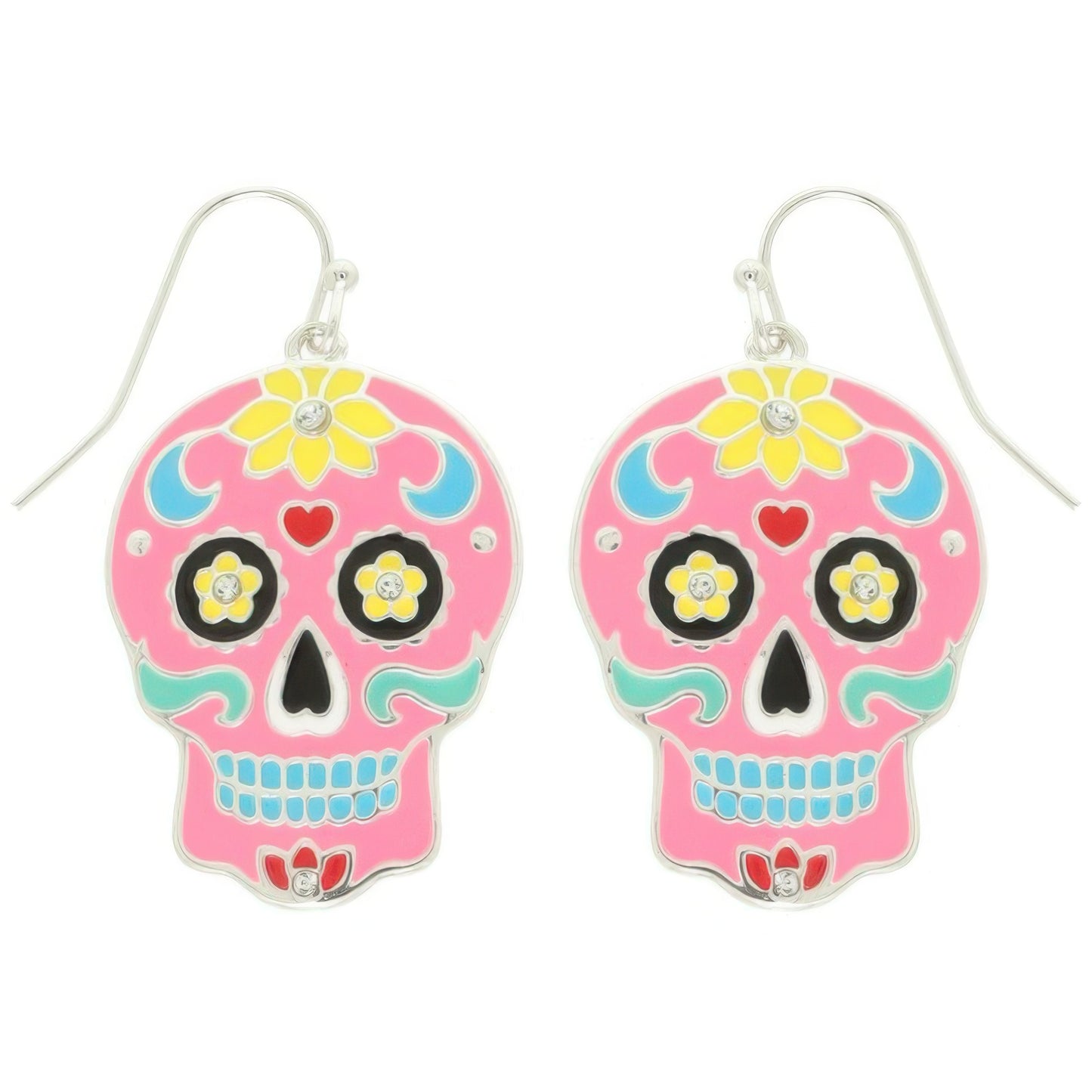 Halloween Jeweled Enamel Sugar Skull Earrings - It's a Girly Place