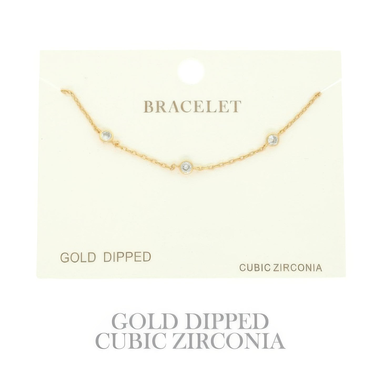 Gold-plated Cz Station Chain Bracelet - It's a Girly Place