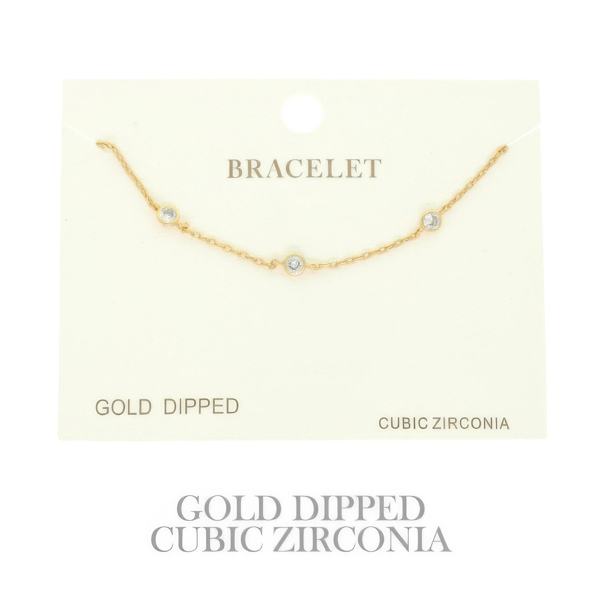 Gold-plated Cz Station Chain Bracelet - It's a Girly Place