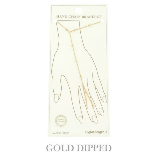 Gold-plated Rope-styled Hand Chain Bracelet - It's a Girly Place