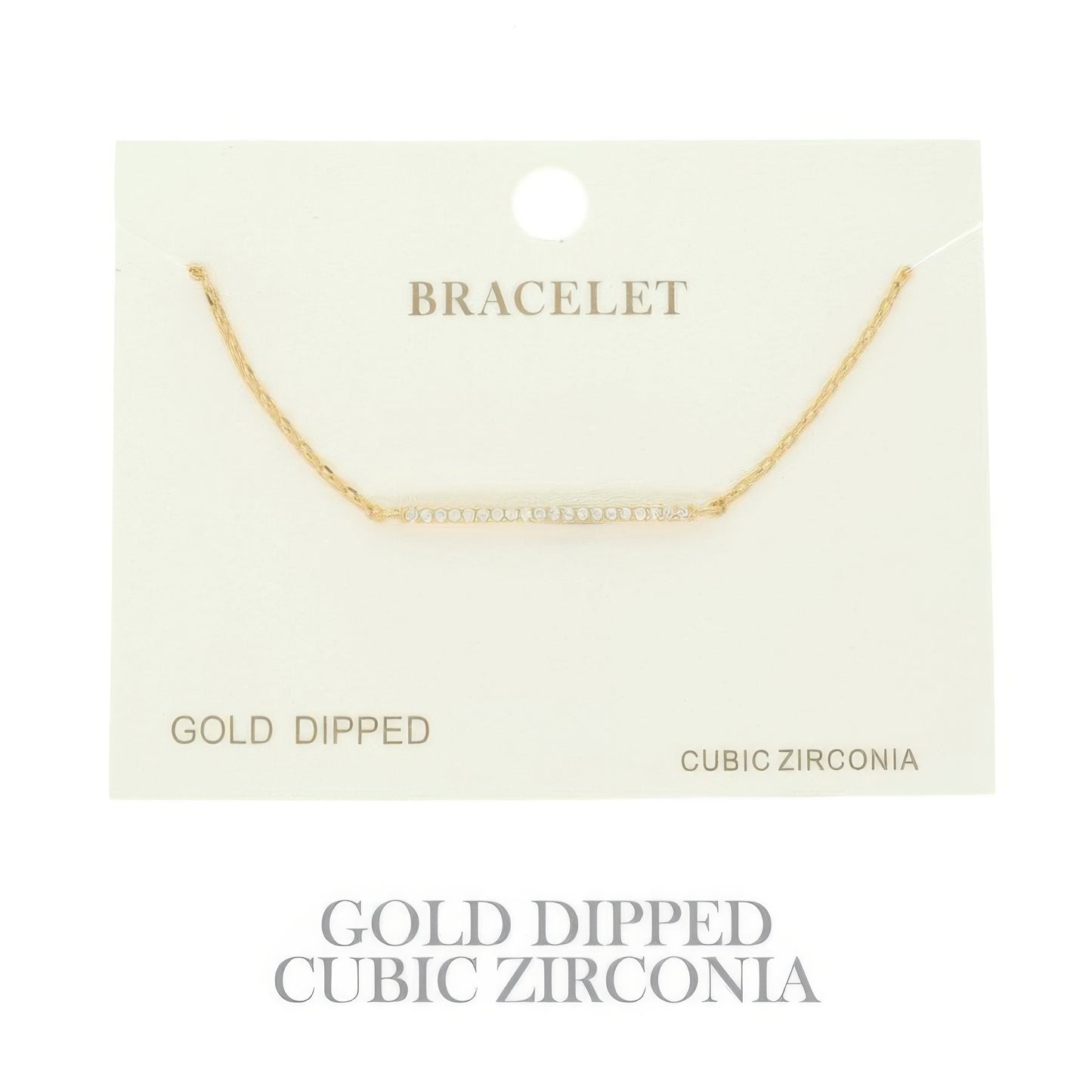 Gold Plated Cz Bar Chain Bracelet - It's a Girly Place