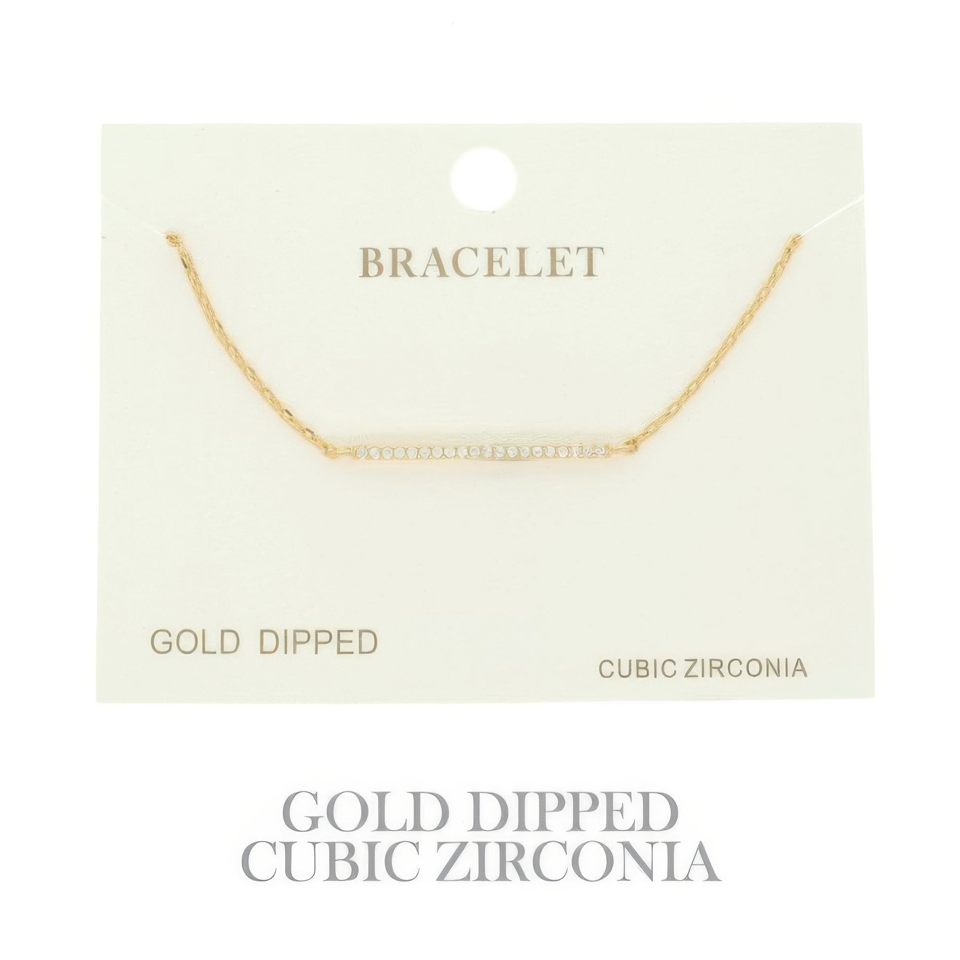 Gold Plated Cz Bar Chain Bracelet - It's a Girly Place
