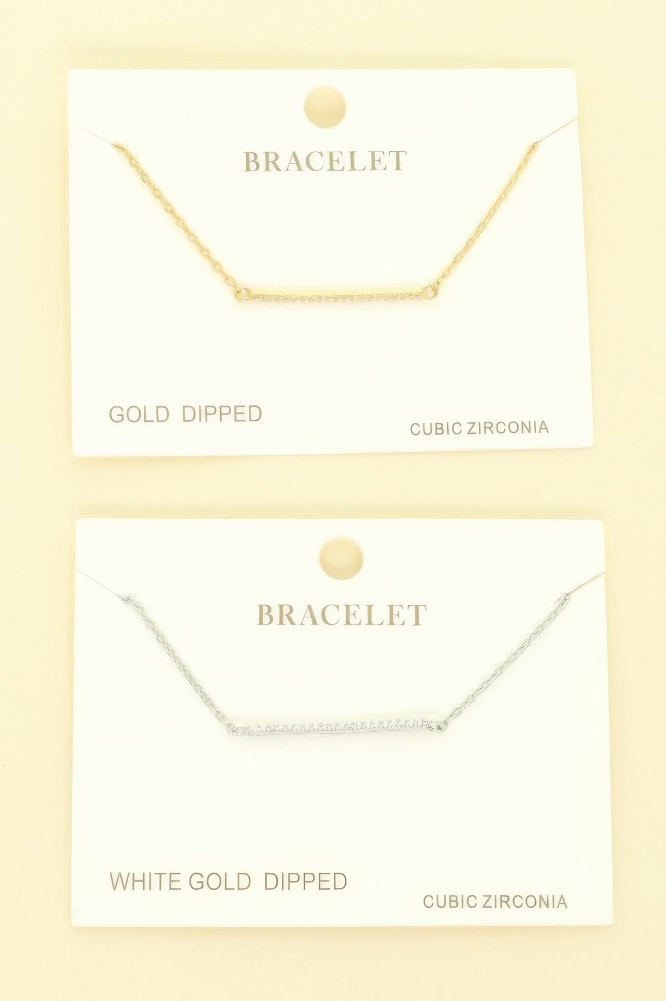 Gold Plated Cz Bar Chain Bracelet - It's a Girly Place