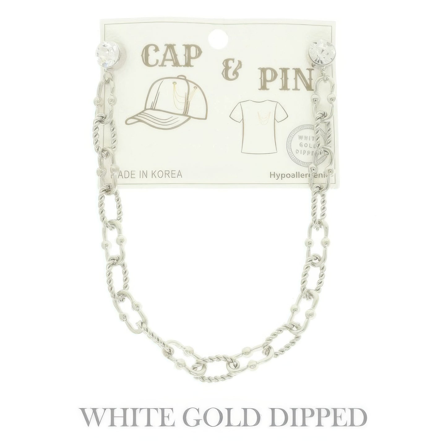 Gold Plated Twist Link Cap Chain And Pin - It's a Girly Place