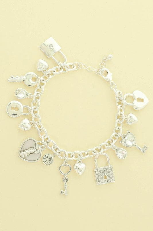 Lock And Key Charm Bracelet - It's a Girly Place
