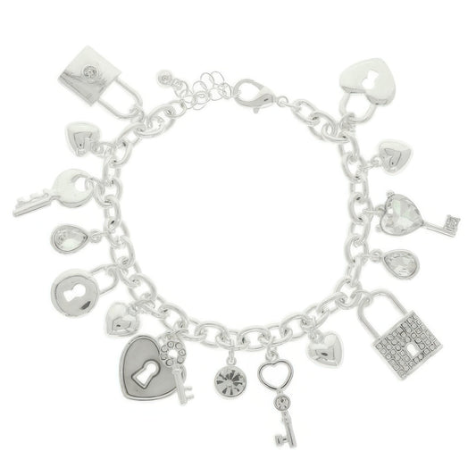 Lock And Key Charm Bracelet - It's a Girly Place