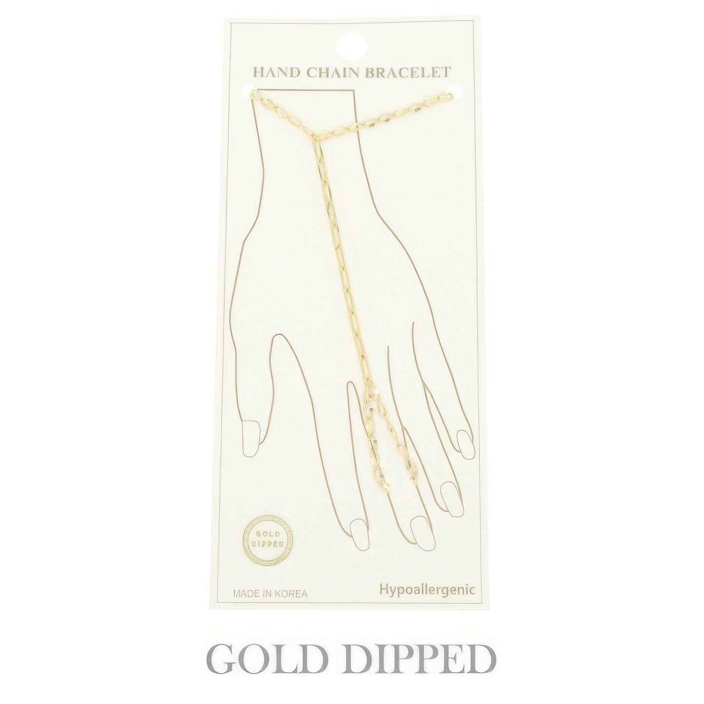Gold-plated Cable-styled Hand Chain Bracelet - It's a Girly Place