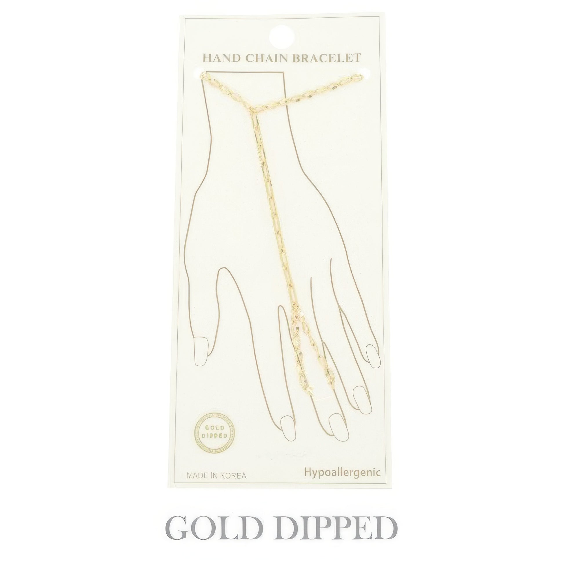 Gold-plated Cable-styled Hand Chain Bracelet - It's a Girly Place