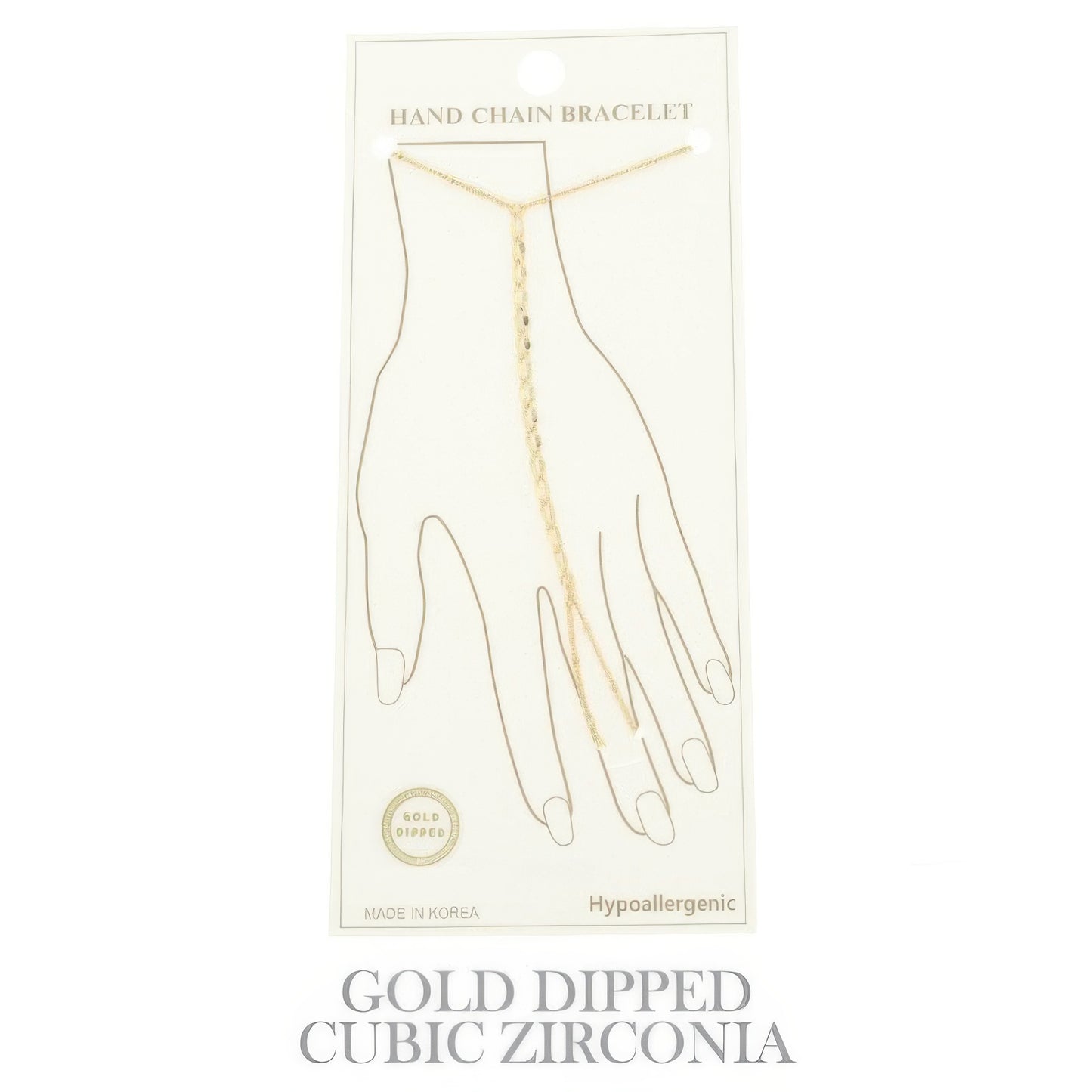 Gold-plated Twisted Hand Chain Bracelet - It's a Girly Place