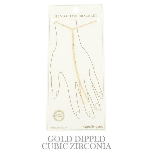 Gold-plated Twisted Hand Chain Bracelet - It's a Girly Place