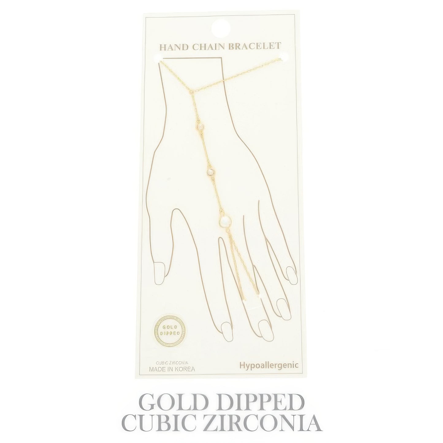 Gold Plated Cz Cable Chain Hand Bracelet - It's a Girly Place