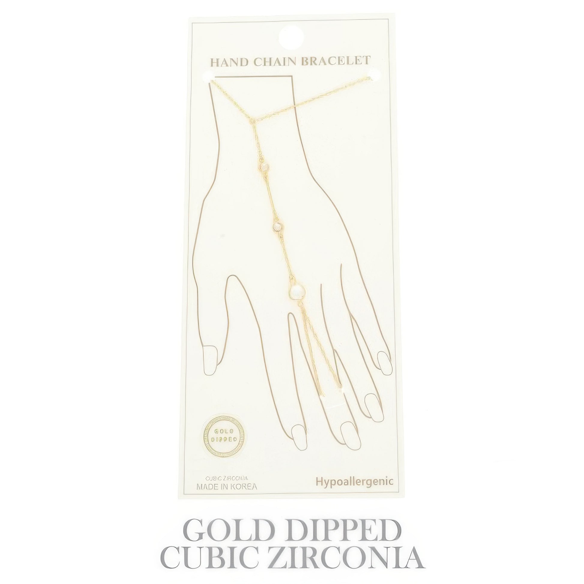 Gold Plated Cz Cable Chain Hand Bracelet - It's a Girly Place