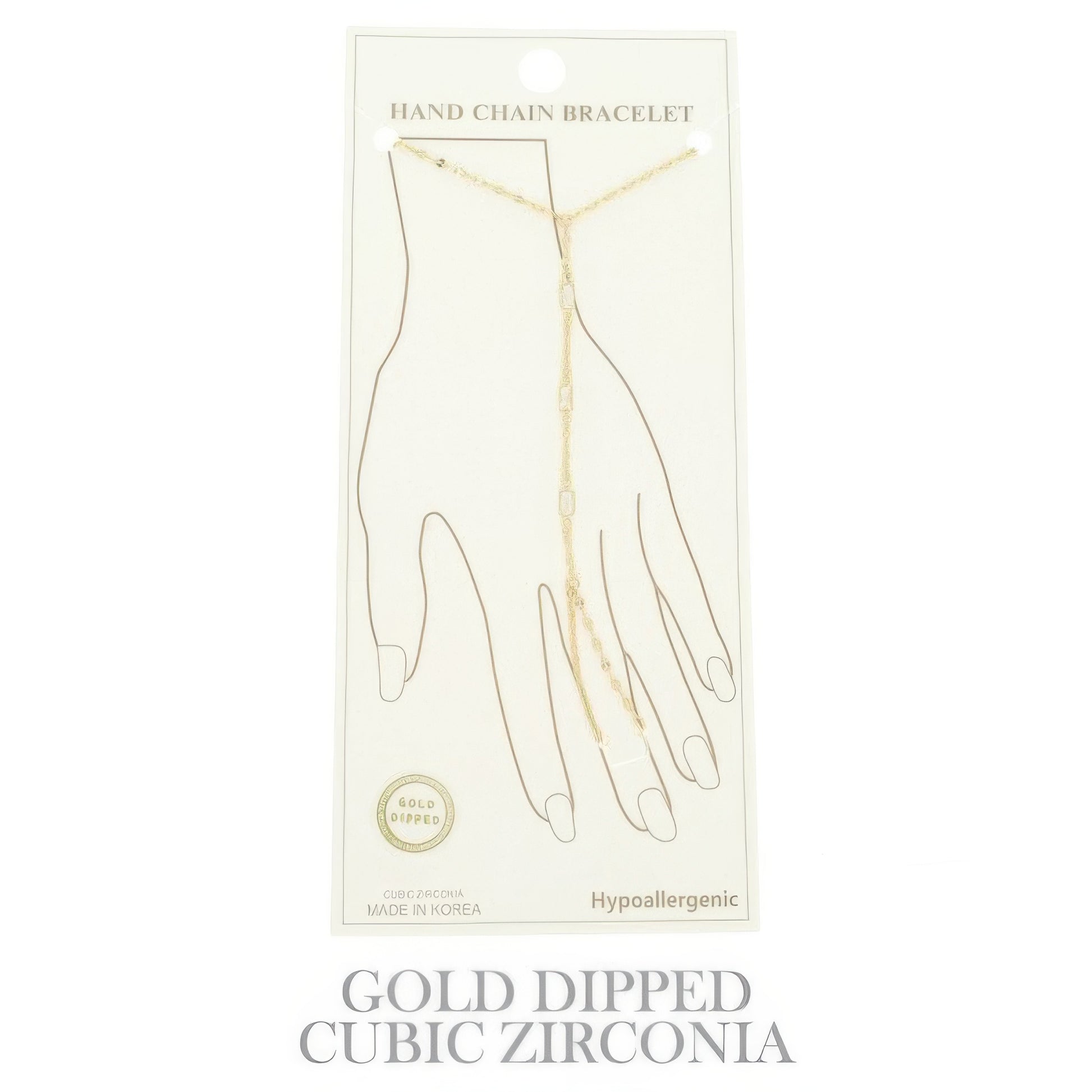 Gold Plated Cz Rope Chain Hand Bracelet - It's a Girly Place