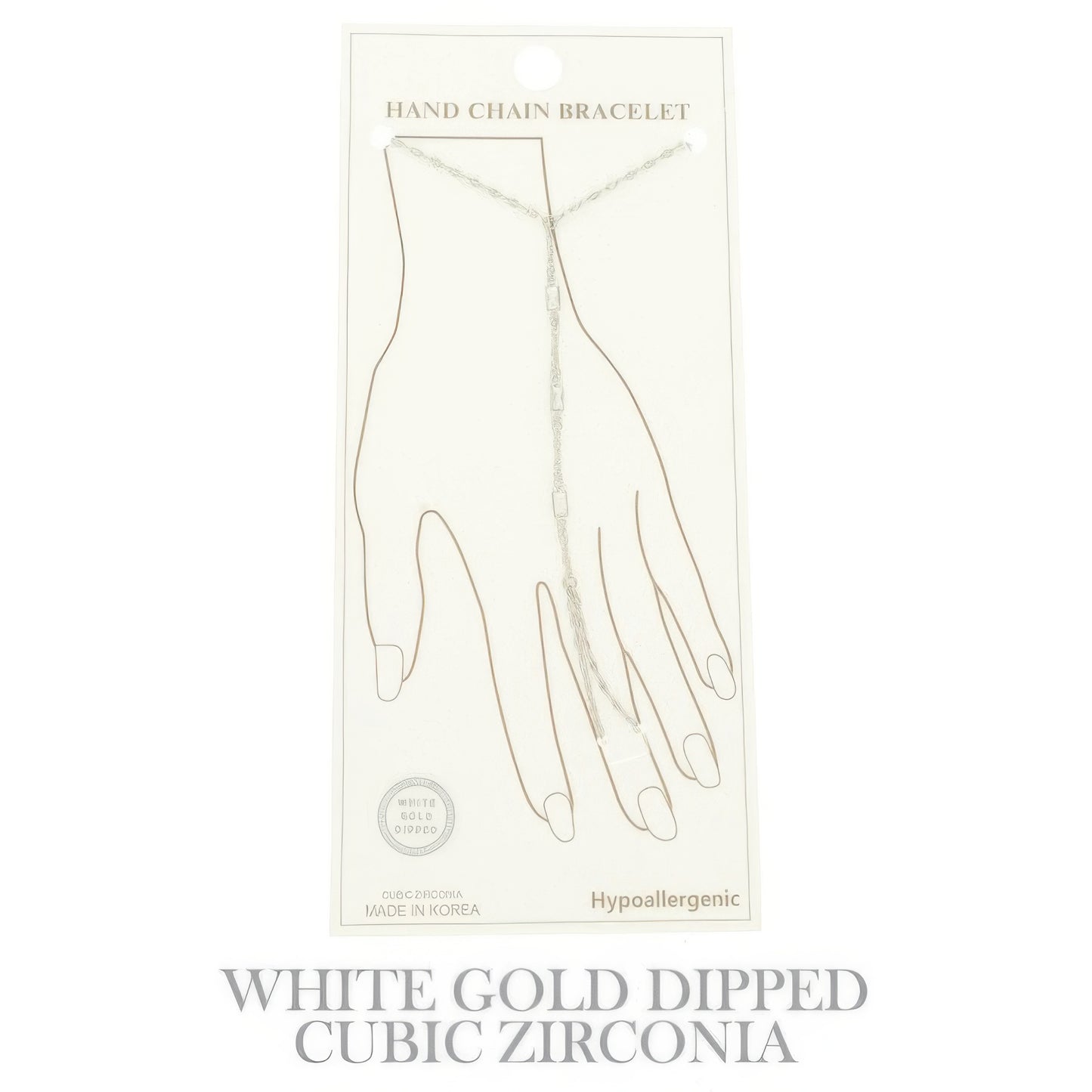 Gold Plated Cz Rope Chain Hand Bracelet - It's a Girly Place