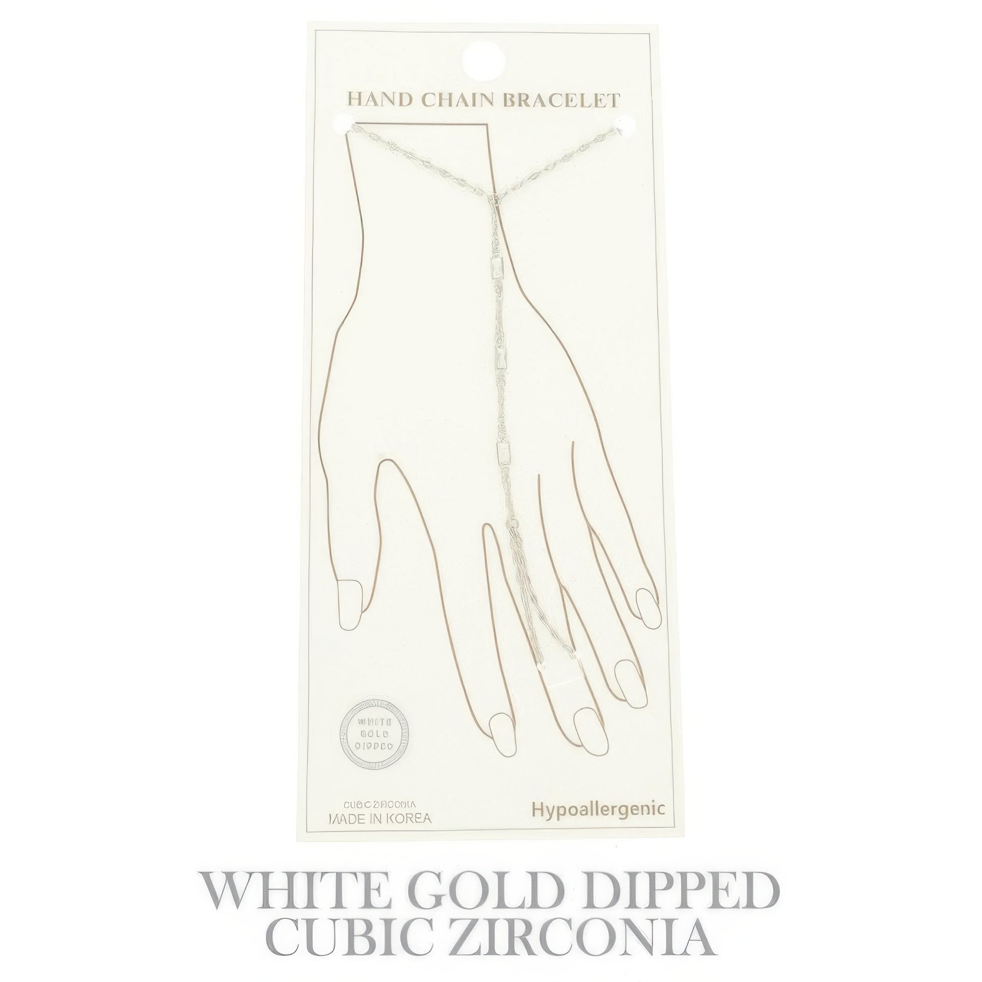 Gold Plated Cz Rope Chain Hand Bracelet - It's a Girly Place
