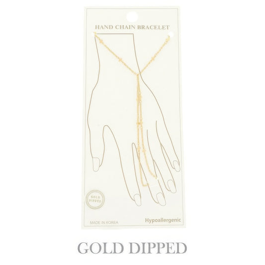 Gold Plated Cross Charm Hand Chain Bracelet - It's a Girly Place