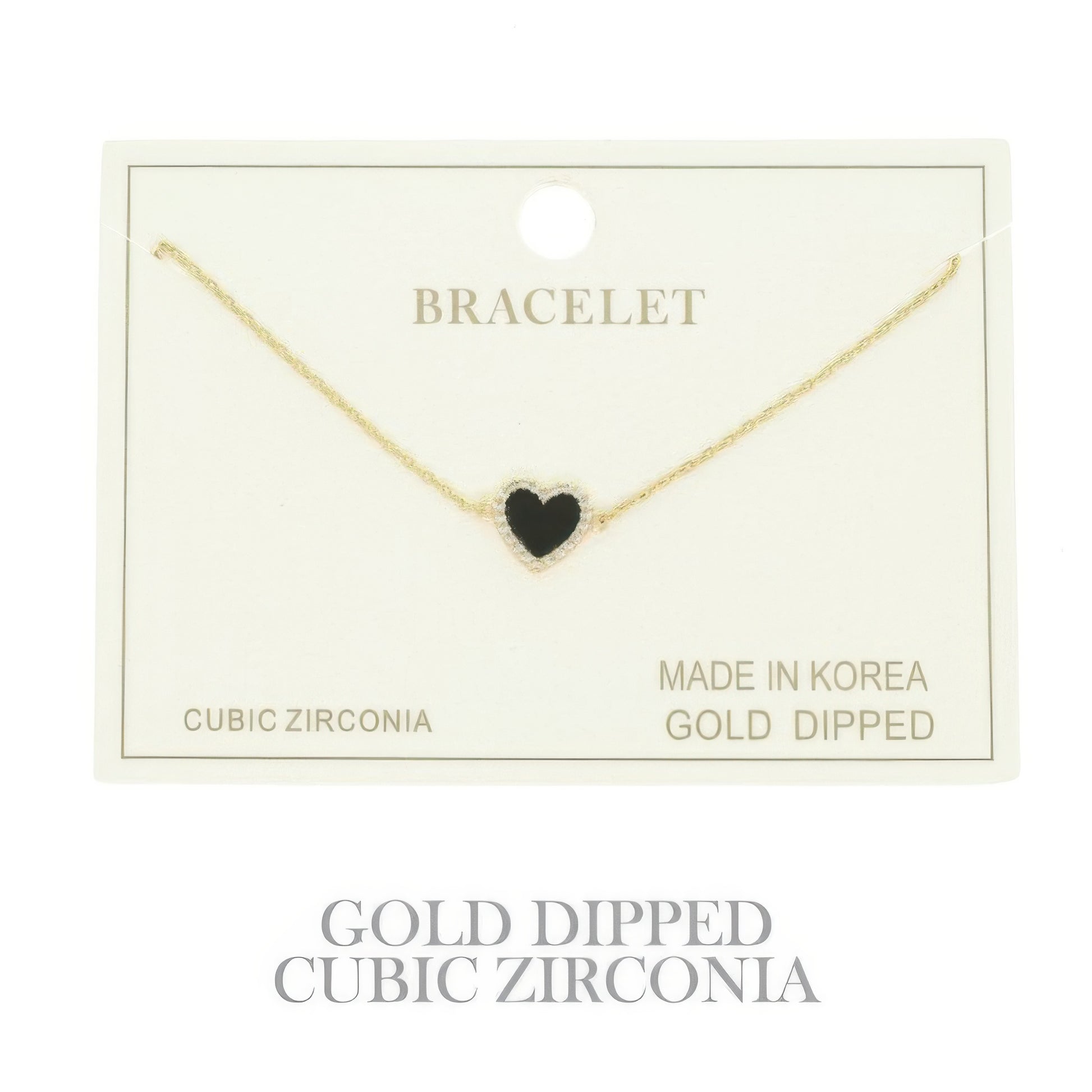 Gold Plated Cz Heart Chain Bracelet - It's a Girly Place