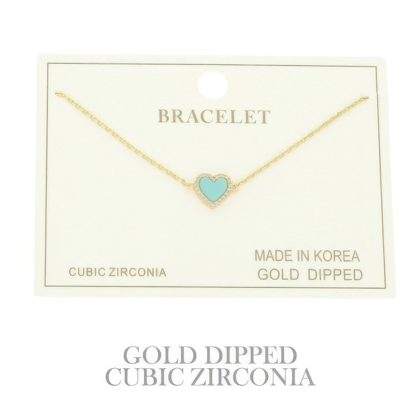 Gold Plated Cz Heart Chain Bracelet - It's a Girly Place