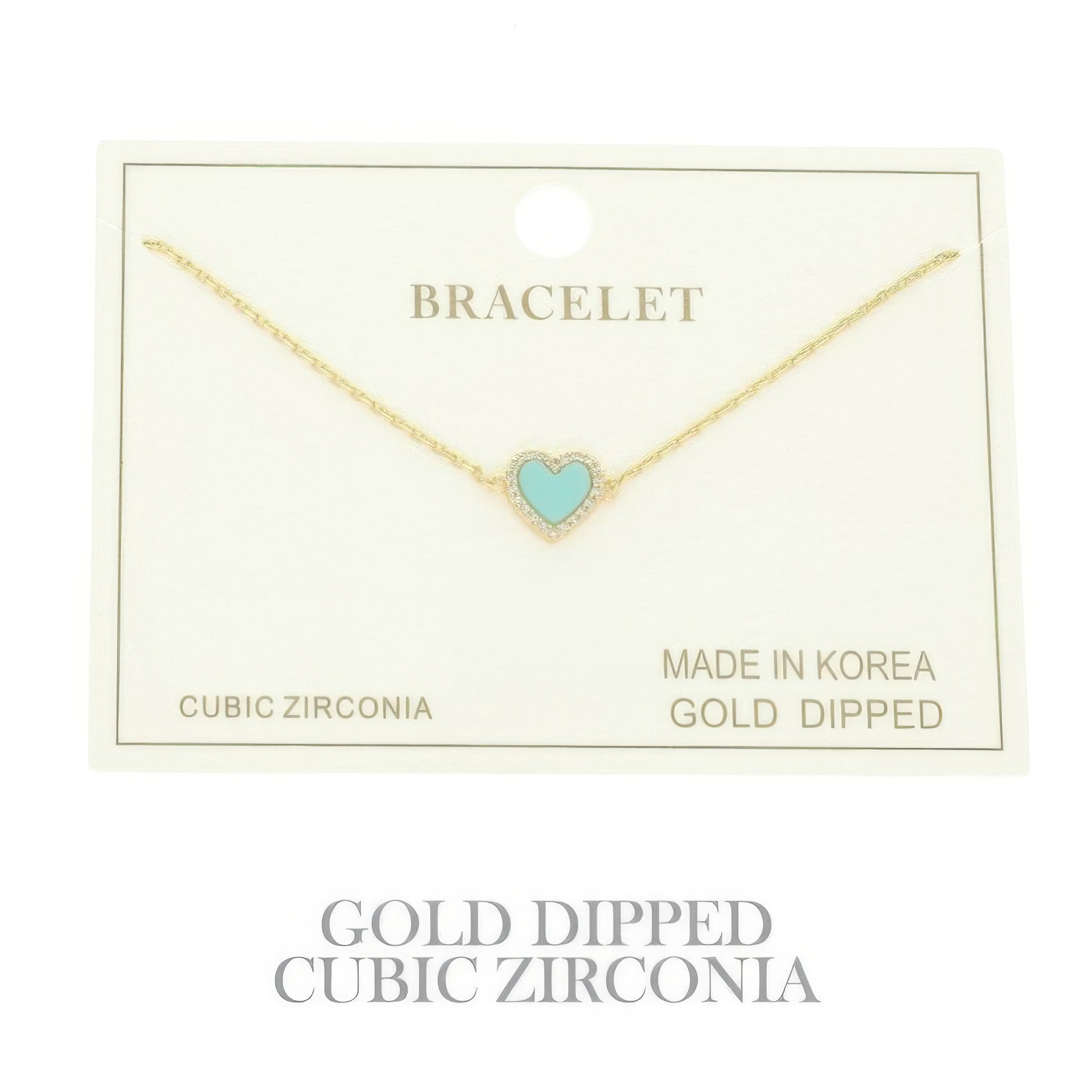 Gold Plated Cz Heart Chain Bracelet - It's a Girly Place