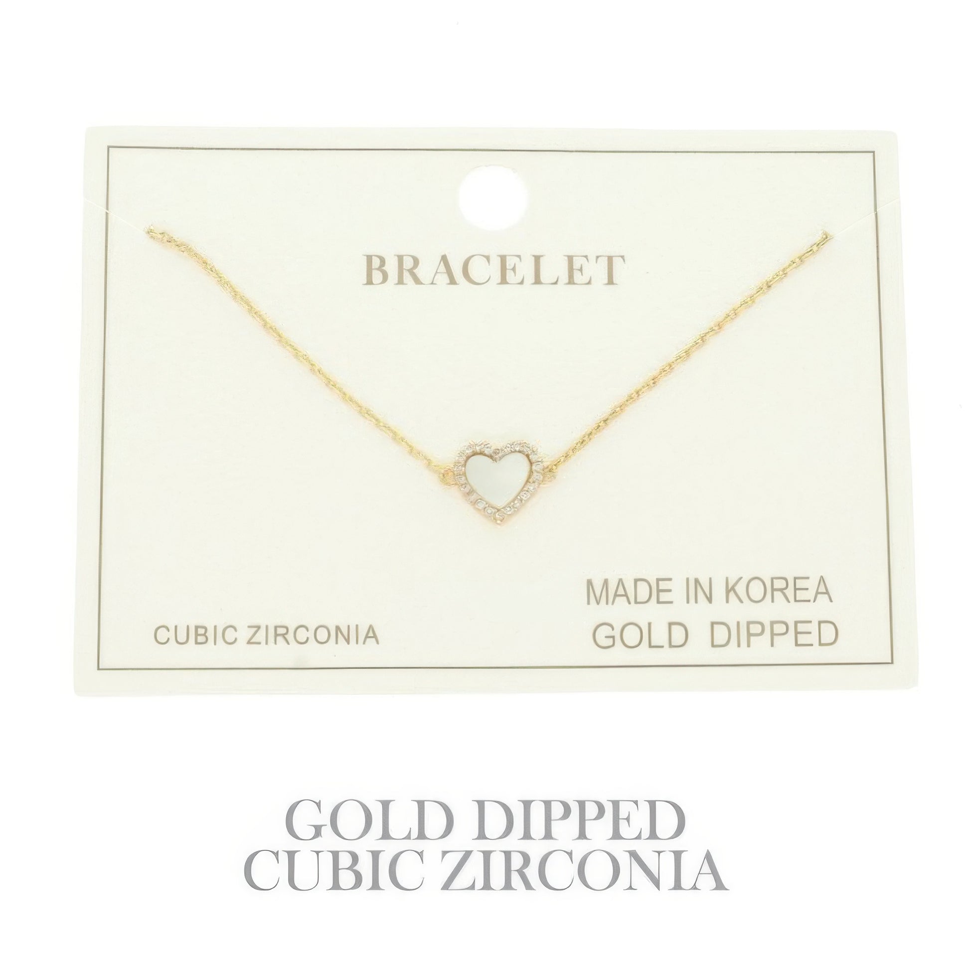 Gold Plated Cz Heart Chain Bracelet - It's a Girly Place