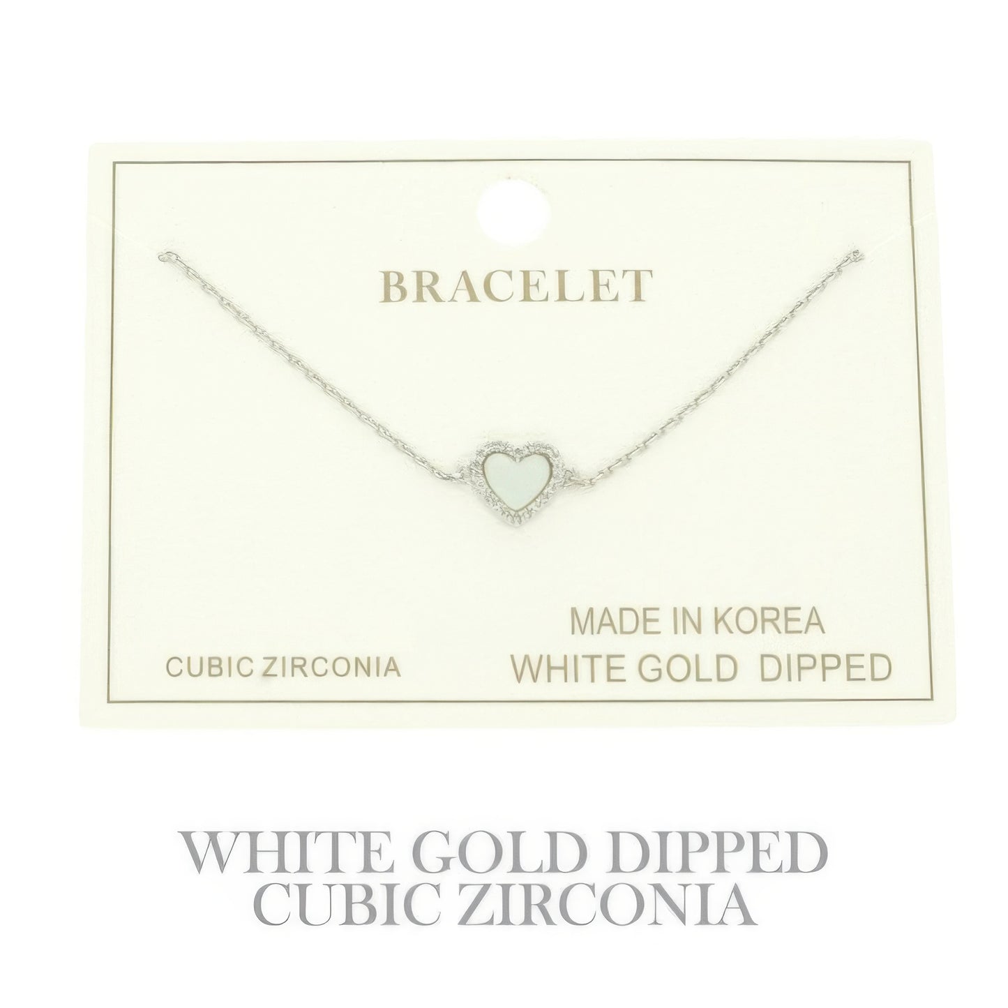 Gold Plated Cz Heart Chain Bracelet - It's a Girly Place