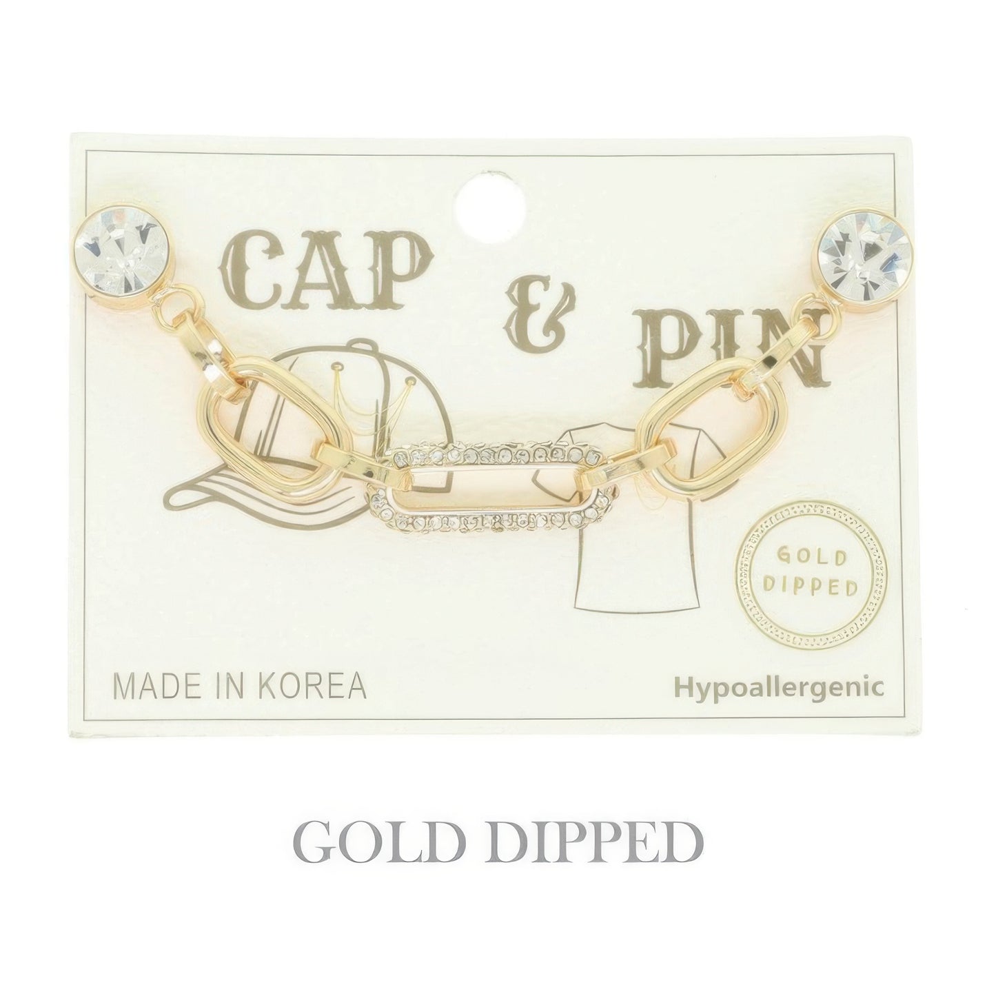Gold Plated Rolo Paperclip Link Cap Chain And Pin - It's a Girly Place