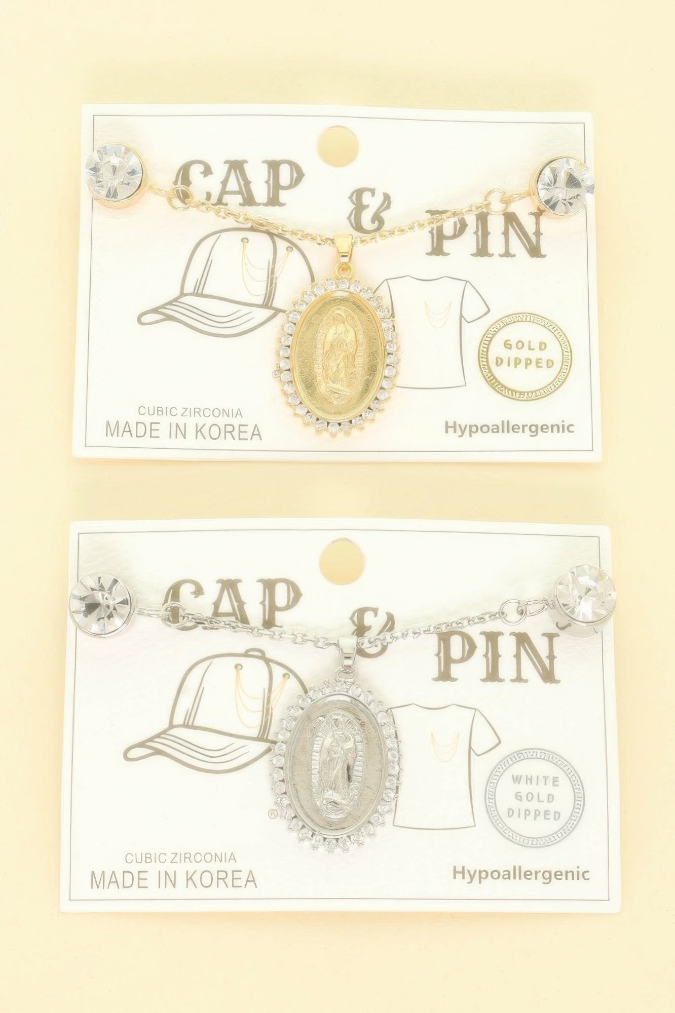 Gold Plated Virgin Mary Theme Charm Hat Chain - It's a Girly Place