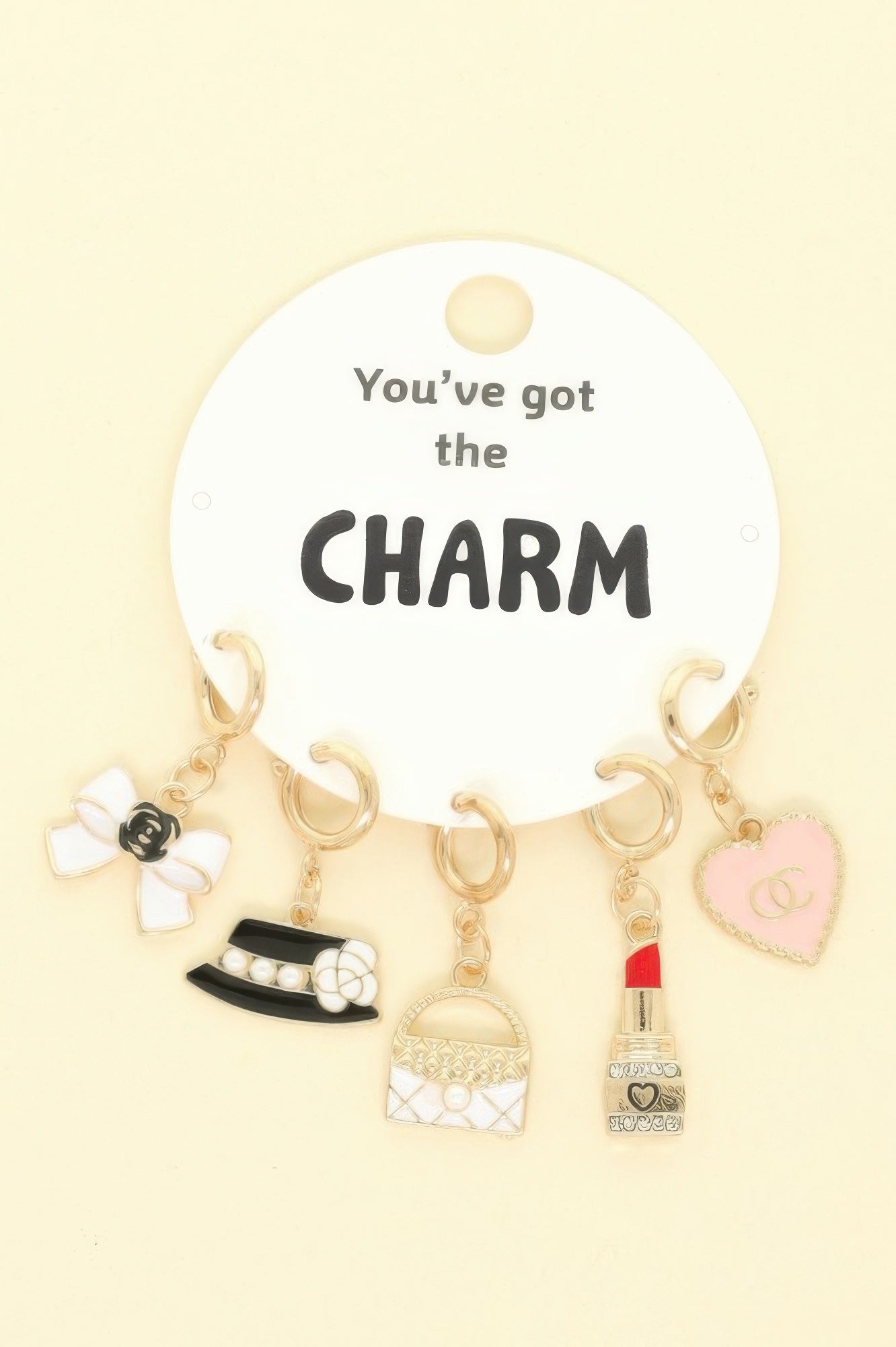 5pc Fashion Theme Assorted Charm Set - It's a Girly Place