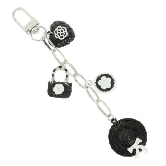 Black And White Theme Bag Charm Keychain - It's a Girly Place