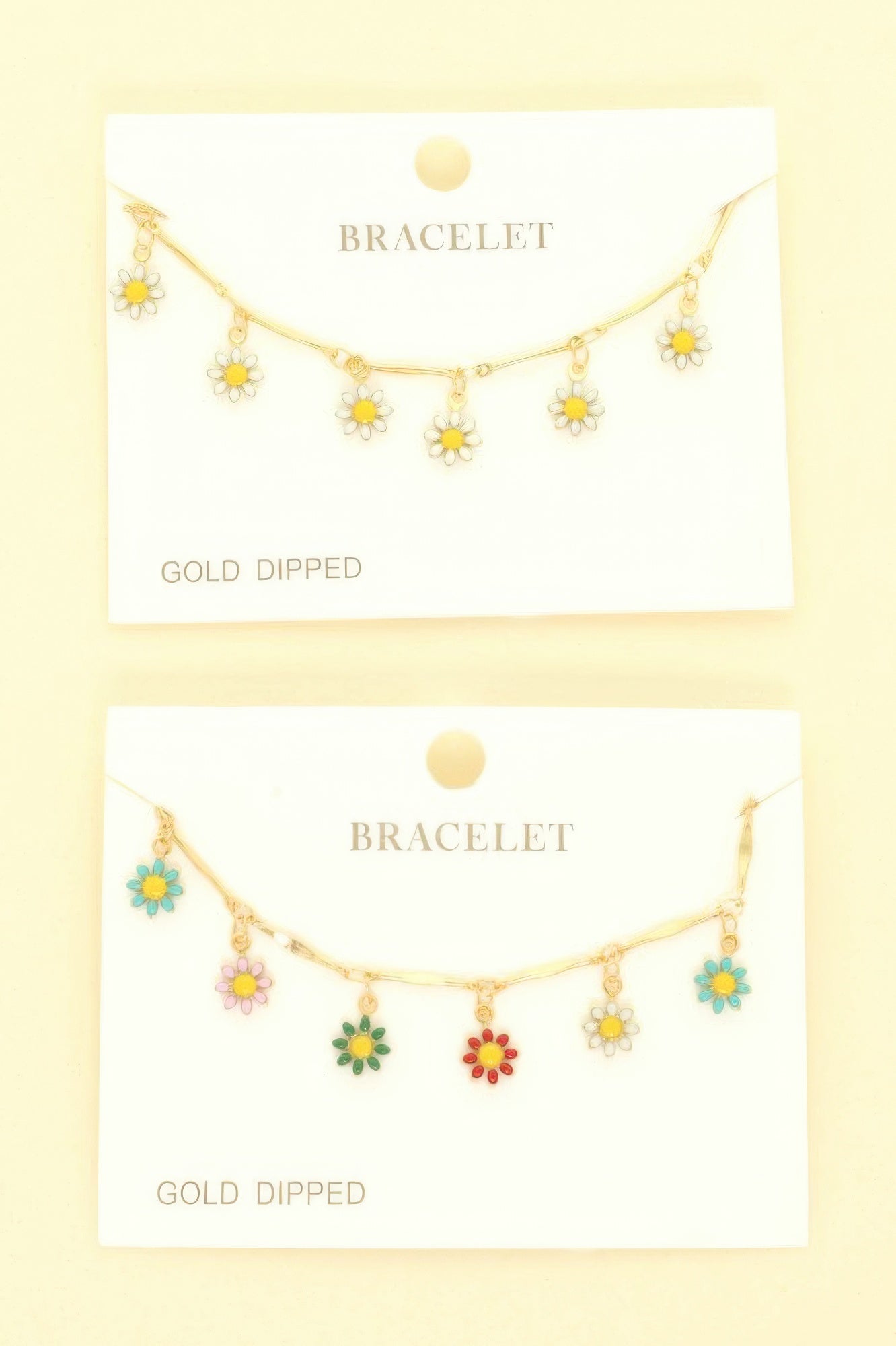 Gold Plated Floral Charm Bracelet - It's a Girly Place
