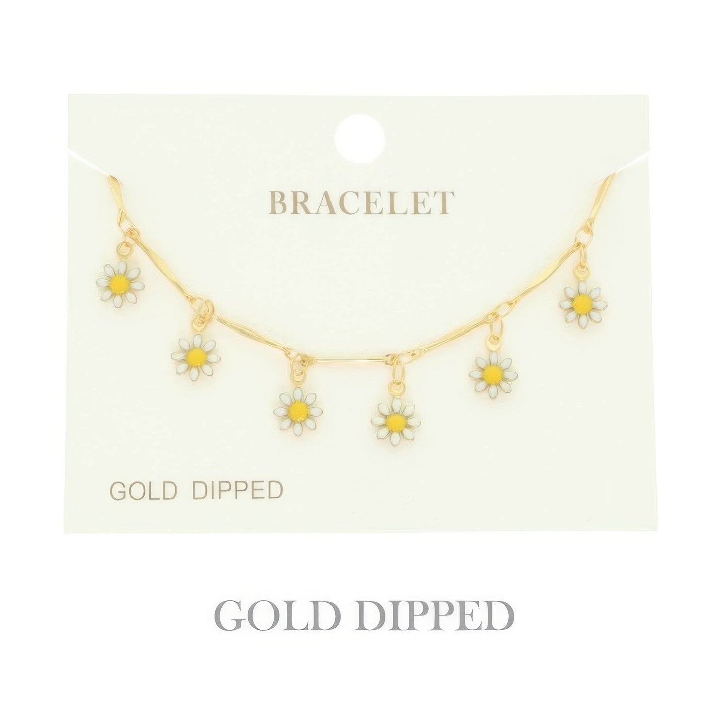 Gold Plated Floral Charm Bracelet - It's a Girly Place