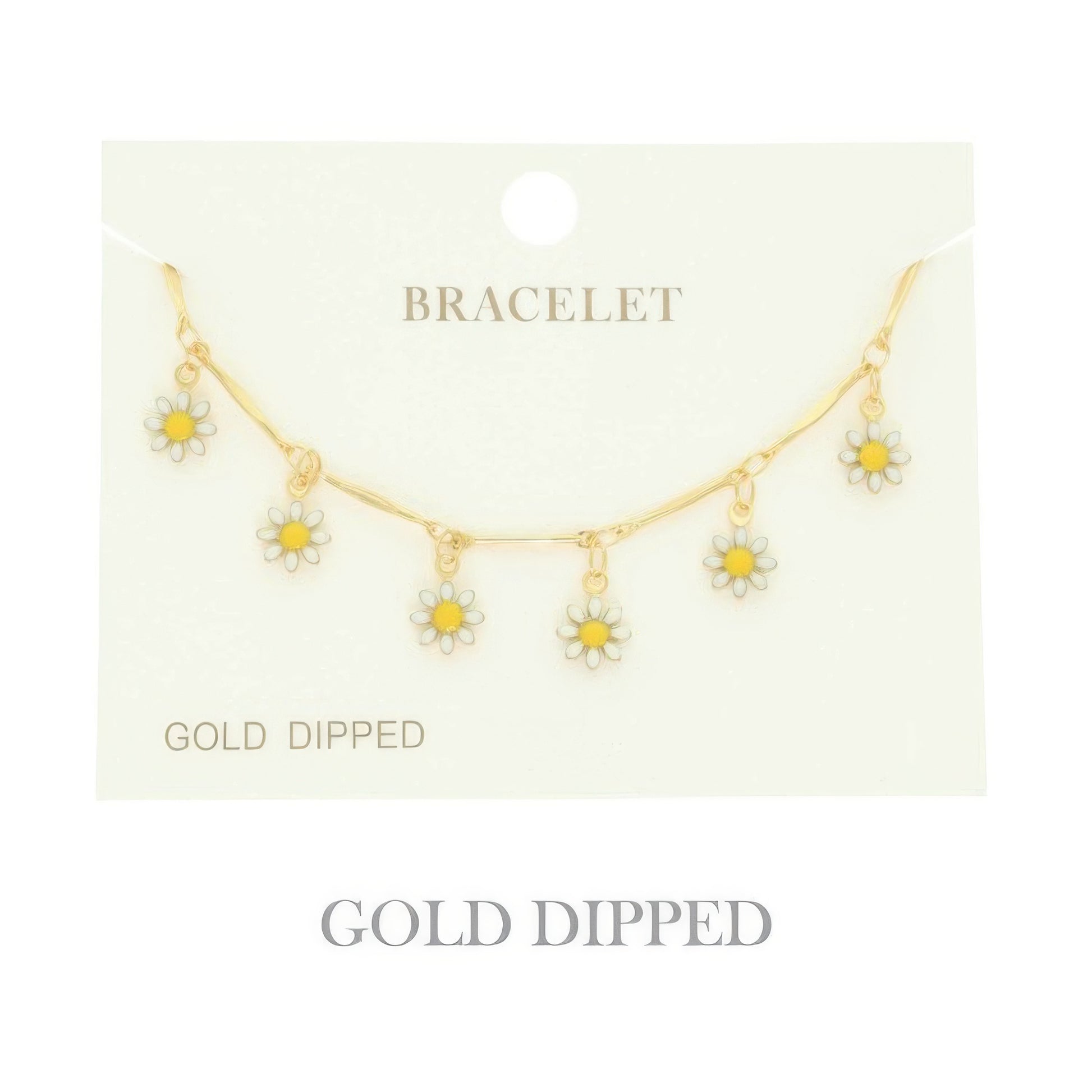 Gold Plated Floral Charm Bracelet - It's a Girly Place
